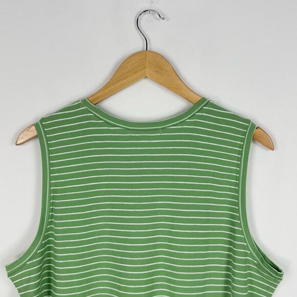 Marine Layer Tank Womens XL Green Lydia Textured Stripe Top Jade Sheen - Picture 7 of 11